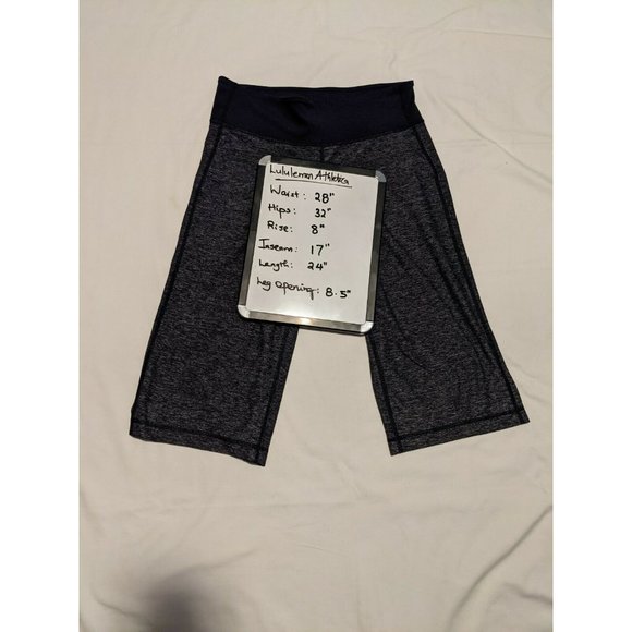 LULULEMON CROPPED LEGGINGS Size 4 - Gray/DarkBlue - Picture 8 of 9